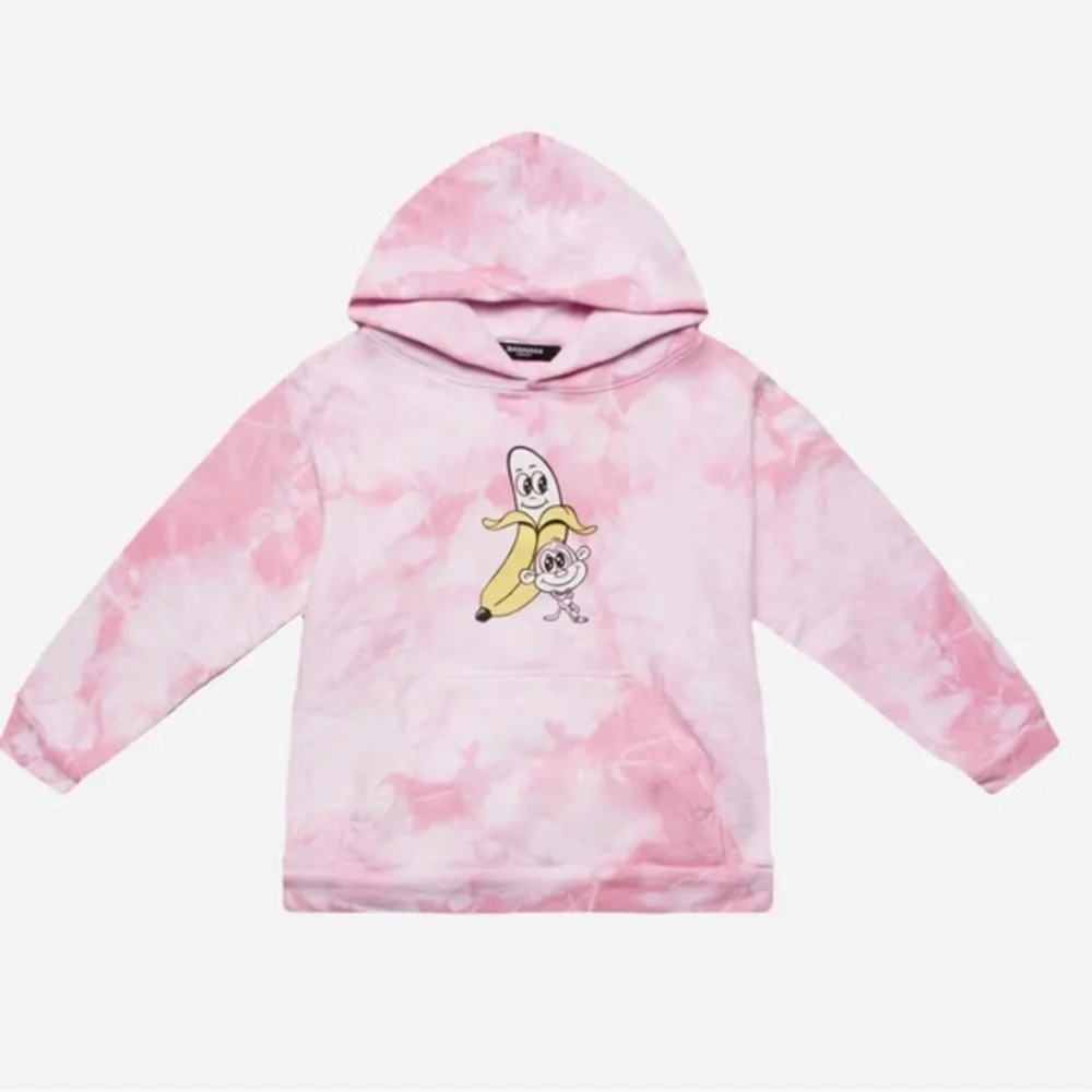 Bananas Monkey Laid back hoodie youth sweater pink tie dye size Large‎